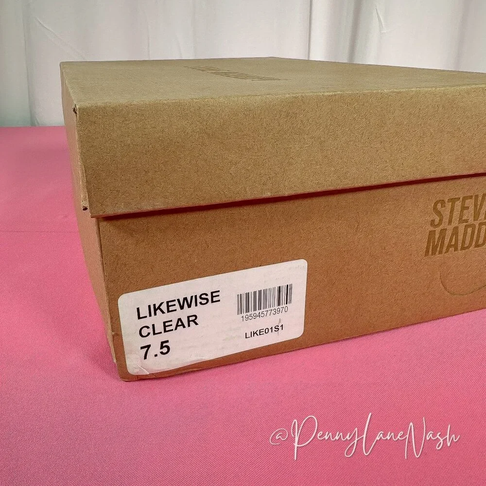 Steve Madden Camille Likewise Clear Heel Sandal Size 7.5M New - Picture 3 of 15